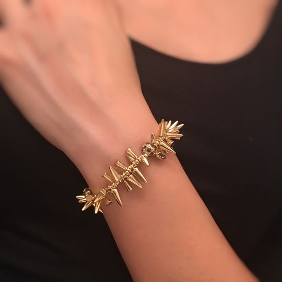 Pave Beaded Spike Bracelet(Gold color) - Picture 2 of 3